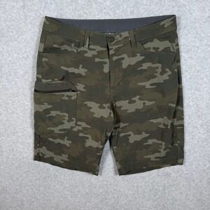 Eddie Bauer Horizon Guide Camo Shorts Mens 32 Green Camouflage Utility Hiking